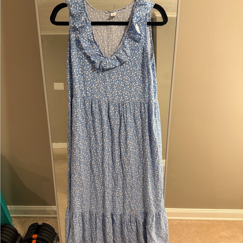 Old Navy Blue Floral Midi Dress